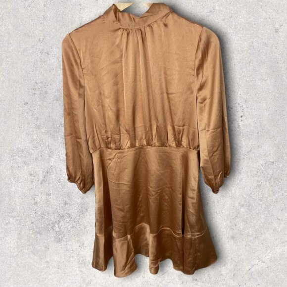 NEW Vici Collection Satin Balloon Sleeve Dress Size Large Nordstrom Tie Neck L - Picture 4 of 10